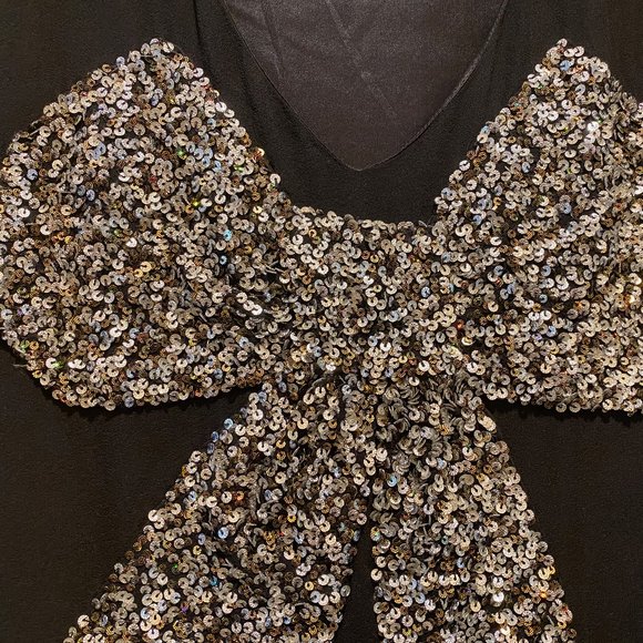 Alexia Admor Sequined Bow Silk Dress Size M - Picture 6 of 8
